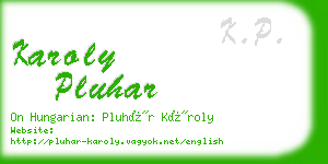 karoly pluhar business card